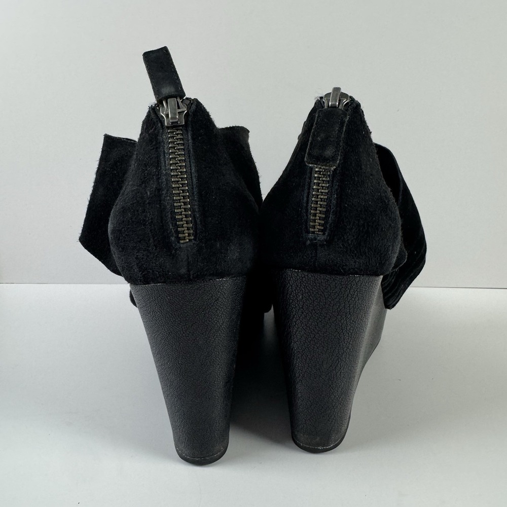 Eileen Fisher Women's Black Suede Wedge Sandals Shoes‎ Heels Sz 9.5 - Picture 4 of 5